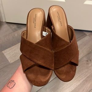 Suede Heeled Sandals 🤎